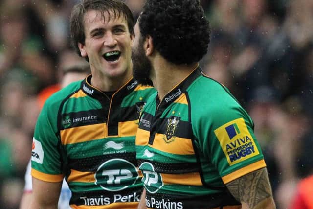Kahn Fotuali'i (right) believes Saints team-matee Lee Dickson (left) should be involed with England in the Six Nations