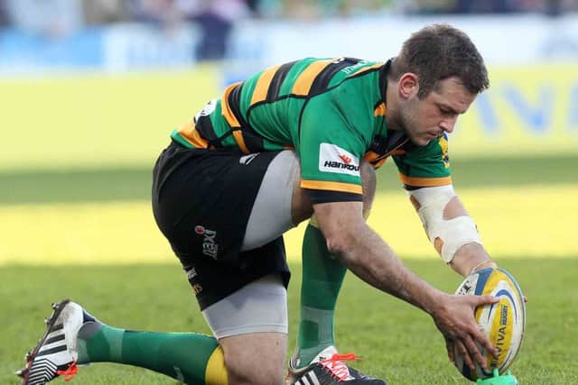 COOL HEAD - Saints fly-half Stephen Myler lines up one of his successful kicks at Gloucester (Picture: Sharon Lucey)