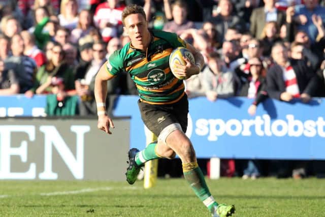 CRUISE CONTROL - James Wilson runs in for his second try at Gloucester on Saturday (Picture: Sharon Lucey)