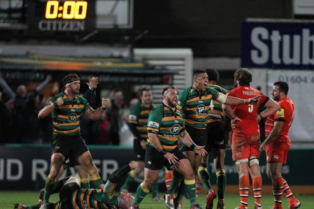 Saints beat Tigers at Franklin's Gardens back in December, but Tom Wood (left) doesn't want them to have to do it again on the final day (picture: Sharon Lucey)