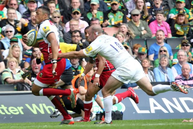 Saints V Saracens at Stadium MK.Luther Burrell.