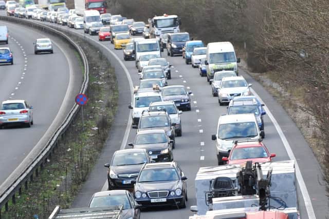 Long tailbacks are being experienced on the M1 southbound after a collision. Editorial image.