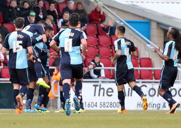 Aaron Holloway opened the scoring for Wycombe at Sixfields (picture: Sharon Lucey)