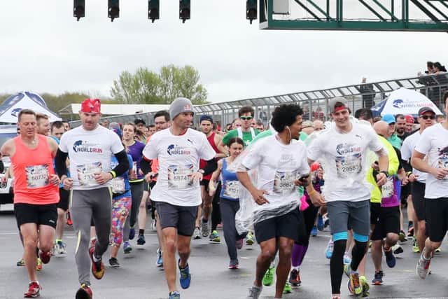 Silverstone Circuit hosted the Wings for Life World Run with David Coulthard in the catcher car and Mark Webber taking part. NNL-150405-092452009