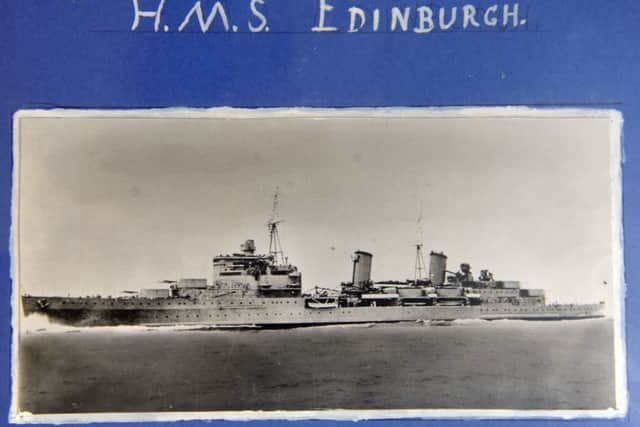 HMS Edinburgh convoy ship before it was sunk in 1942