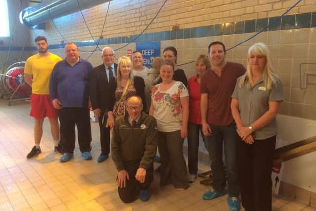 Members of Tesco in Brackley who are doing a simming challenge