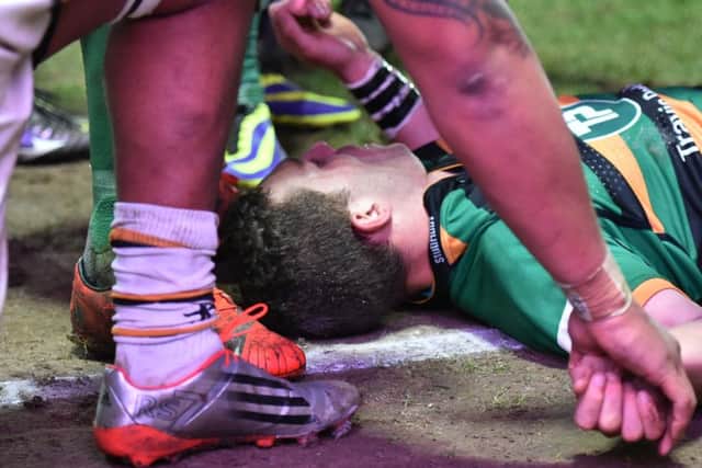 George North was knocked unconscious in the win against Wasps (picture: Dave Ikin)