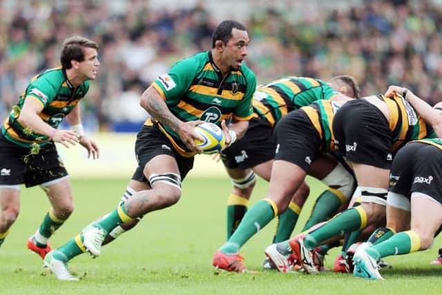 ON THE CHARGE - Samu Manoa makes an attacking break for Saints against Saracens (Pictures: Kirsty Edmnods)