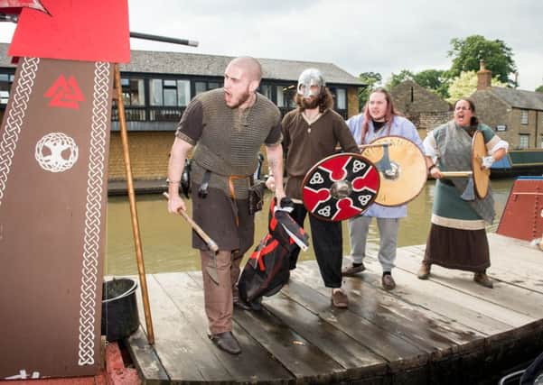 Stoke Bruerne canal festival - pictured is action from the Viking Water Pageant PNL-150614-212507009