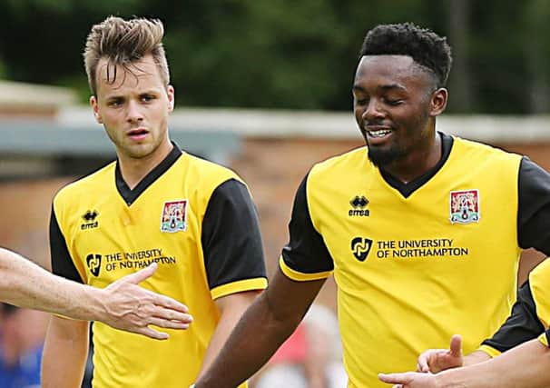 CHANCE TO IMPRESS - Joel Purkiss (left) and Gozie Ugwu are among four trialists who are set to take part in the Cobblers' week-long training camp in Brighton