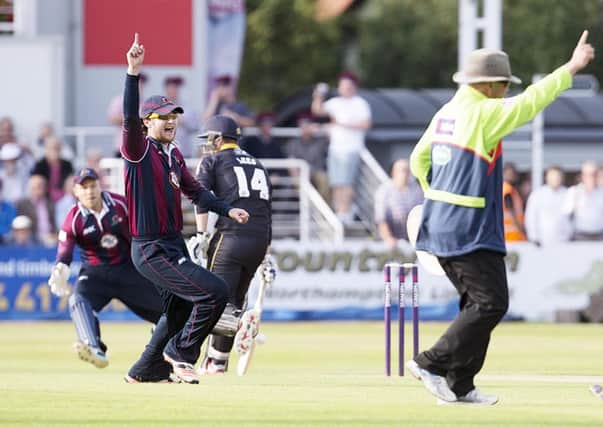 Alex Wakely and his Steelbacks side celebrated a six-wicket win against Yorkshire Vikings at a full County Ground last Friday (picture: Kirsty Edmonds)