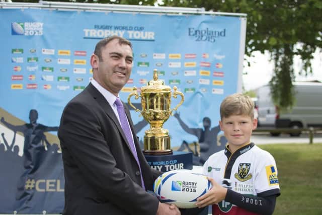 Stephen Davies, Prinicipal of Moulton College, hands over prize to competition winner