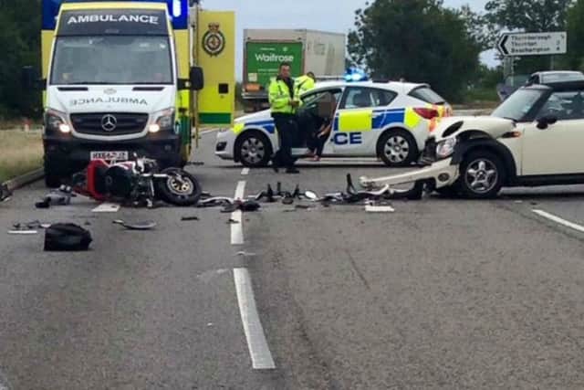 Vicky East has released photographs of the aftermath of a crash that left her husband with a broken back NNL-151108-104731001