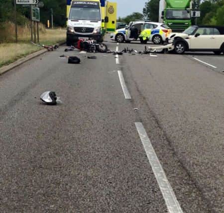 Vicky East has released photographs of the aftermath of a crash that left her husband with a broken back NNL-151108-104742001