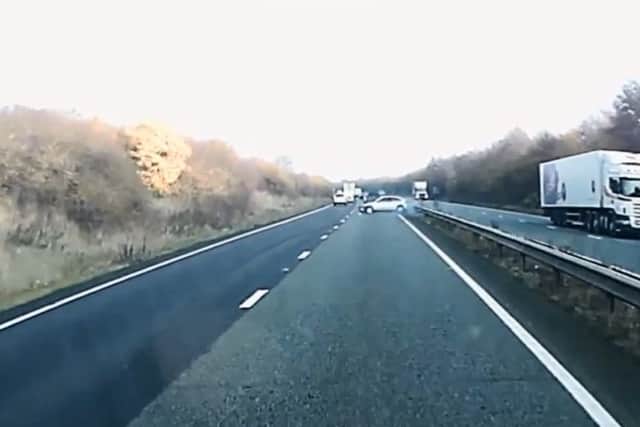 Drunk-driver caught on camera on the A14 in Northamptonshire