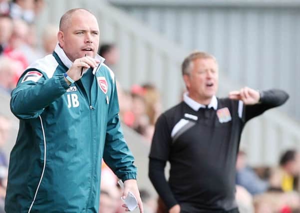MUTUAL RESPECT - Morecambe boss Jim Bentley and Cobblers manager Chris Wilder