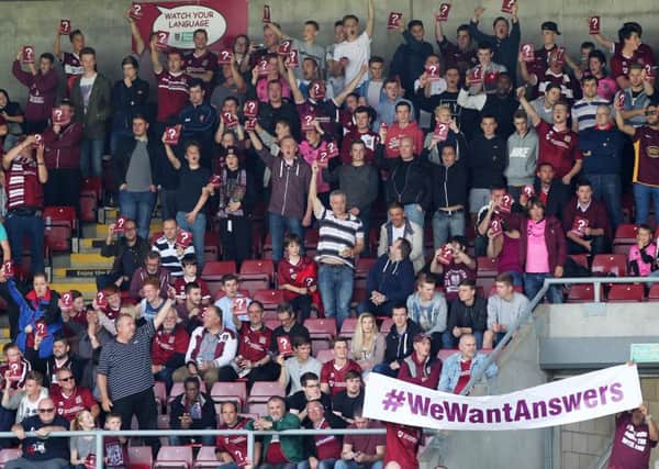 Cobblers supporters staged a protest during Saturday's 1-0 win over Oxford United