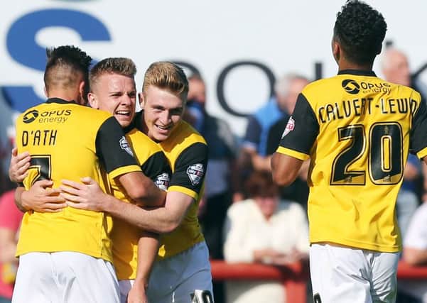 Sam Hoskins scored Cobblers' second goal at Morecambe (pictures: Kirsty Edmonds)