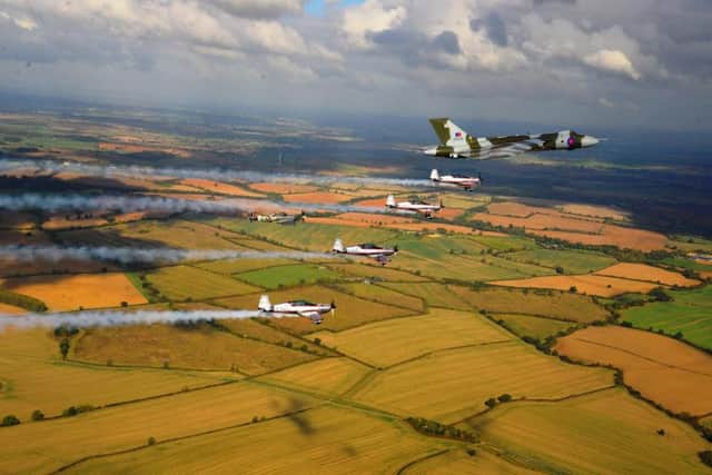 The Vulcan's last flight over Northamptonshire. Picture by Mike Hayton via 2Excel Aviation Ltd NNL-151014-112005001
