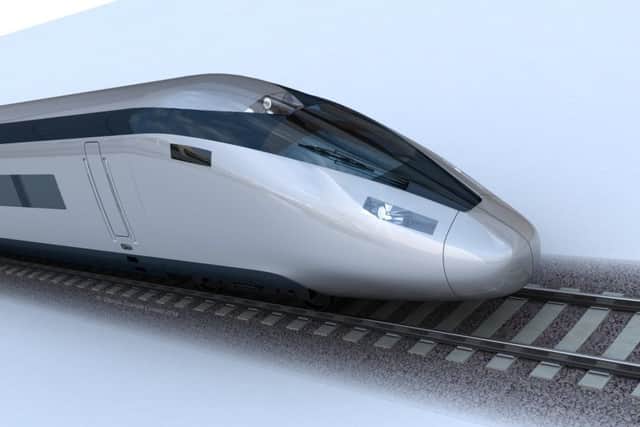 Computer-generated visuals of a high speed train. HS2. For editorial usage only NNL-140326-125435001