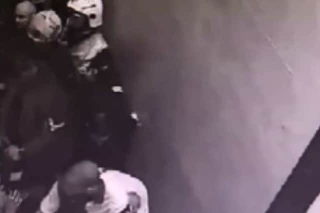 The CCTV footage showed firefighters were unable to climb up the stairs due to the amount of people in the nightclub