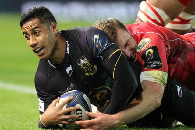 Ken Pisi scored Saints' first try against Scarlets (pictures: Sharon Lucey)