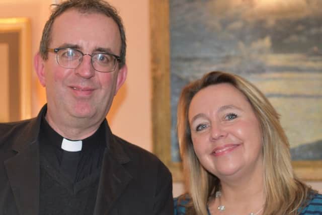The Rev Richard Coles and chief executive of Northamptonshire Community Foundation, Victoria Miles Picture: Jordan Butters