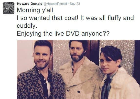 Singer Howard Donalds tweet