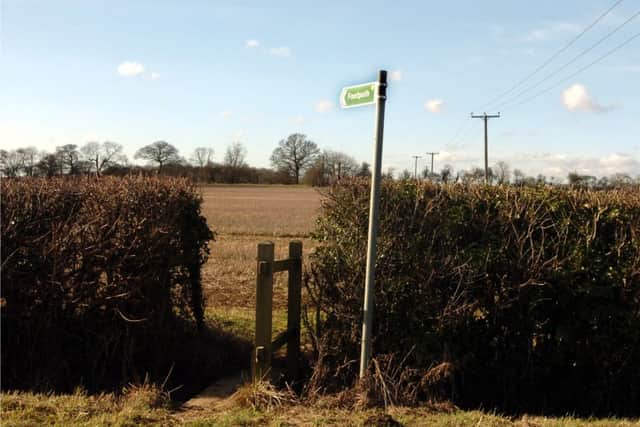 Rushton and Pipewell. The footpath leading to the Triangular lodge