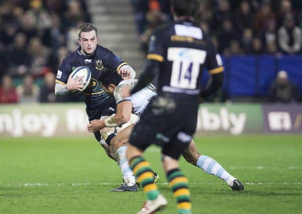 NO WAY THROUGH - Stephen Myler finds his progress blocked in the draw with Racing 92 (Pictures: Kirsty Edmonds)