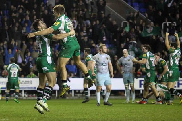 London Irish secured a late win at the Madejski Stadium to leave the Saints on the canvas on Boxing Day (picture: Sharon Lucey)