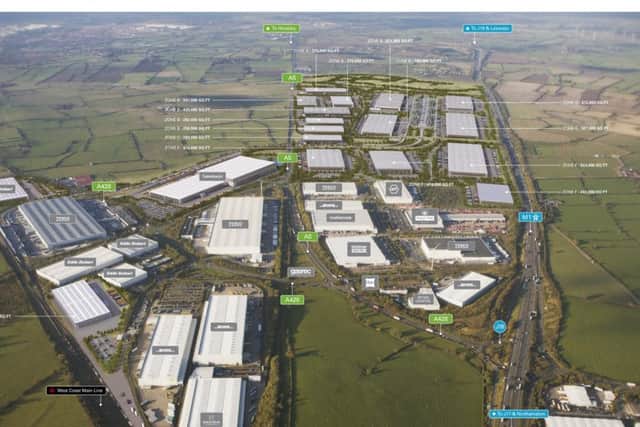 ProLogiss vision for the expanded DIRFT. The planned units are to the top of the image.