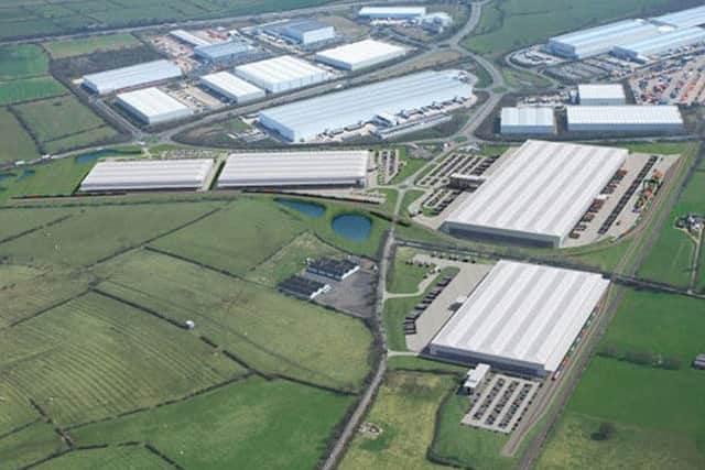 The DIRFT II expansion along the A428 towards Rugby.