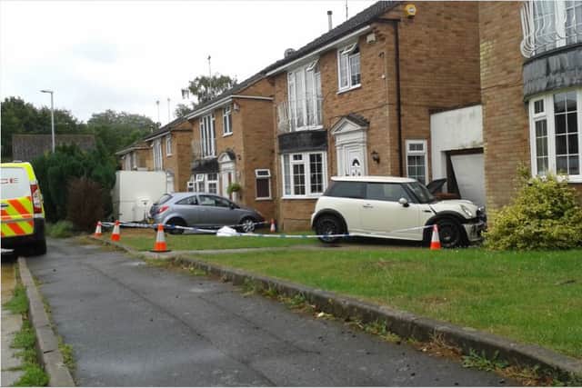 Aftermath of the car crash at Home Farm Close, Little Billing on July 22, 2015.