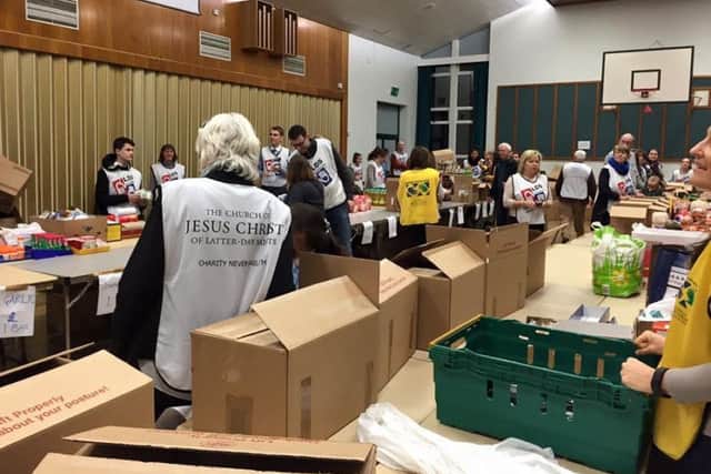 Packing up the food to help refugees in Calais