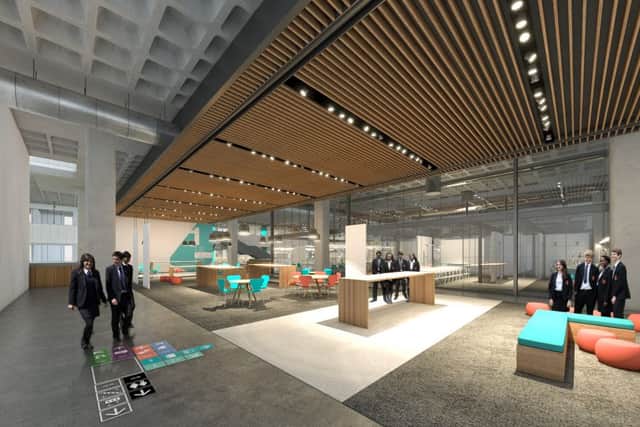 Artist's impression of the Northampton International Academy which is being built in the former Royal Mail office on Barrack Road, Northampton NNL-150909-121000001