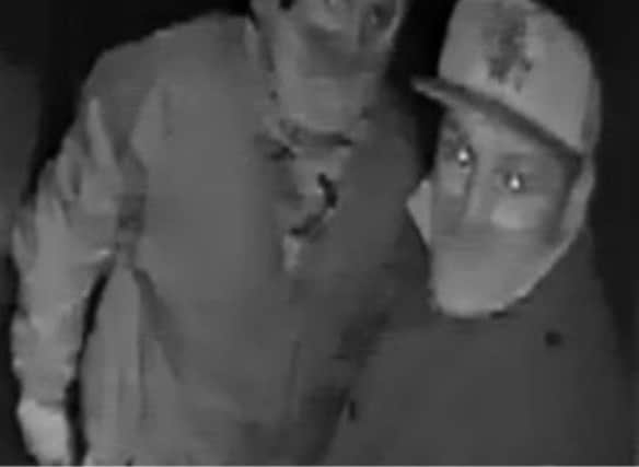 Police are releasing a CCTV image of two men after a number of garden sheds were broken into in Thorpeville, Moulton, just before midnight on Friday, January 22