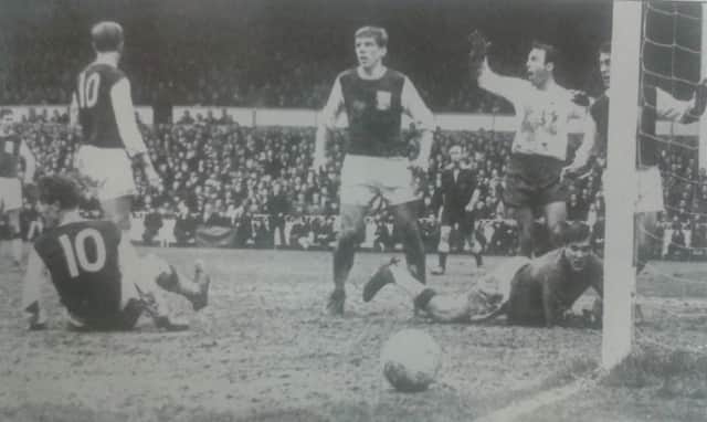 Jimmy Greaves appeals for a spot kick during the Cobblers' April 1966 match against Spurs