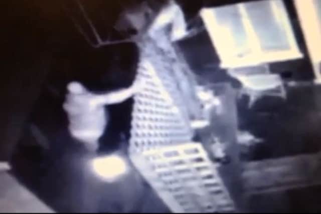CCTV footage captured the moment two burglars stole a motorbike from Antony Wright's house.
