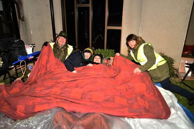 A group of 150 people are taking part in a sleepout to raise money for the Northampton Hope Centre