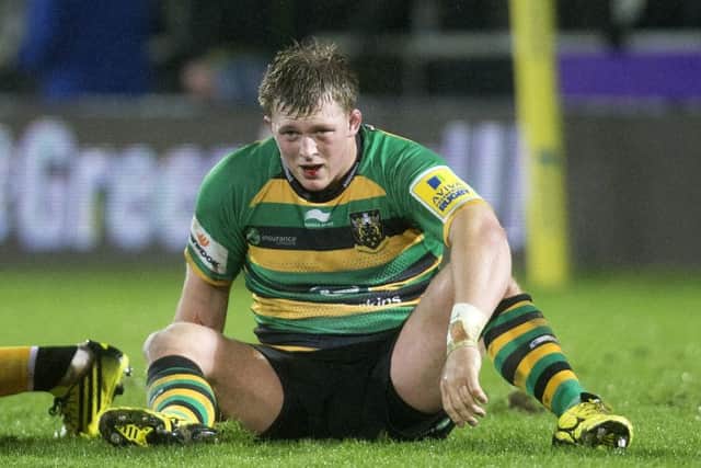Alex Waller shows his disappointment during Saints' defeat to Wasps (pictures: Kirsty Edmonds)