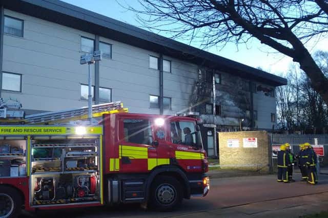 The fire at the Hampton by Hilton hotel in Corby
