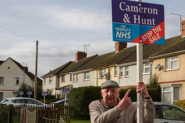 Some of the boards which appeared around Kettering yesterday