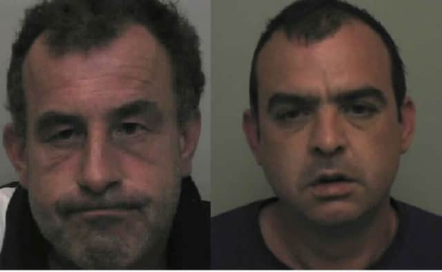 Sean Lowther (Left) and James Delaney (right) have been jailed after they stole more than Â£12,000 from vulnerable people in Northamptonshire after they carried out substandard, unnecessary work on their houses