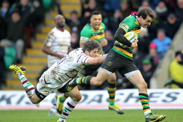 Lee Dickson rounded off an impressive display with Saints' fifth try (pictures: Sharon Lucey)