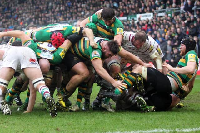 Tom Wood was at the heart of Saints' forward effort in the win against London Irish (picture: Sharon Lucey)