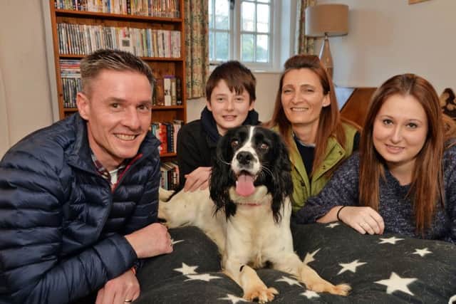 Back home...Bella with Phil Osborne, Joseph Luckman 13, Sarah Osborne and Bethany Luckman in Rothwell.
PICTURE: ANDREW CARPENTER NNL-161102-153241001