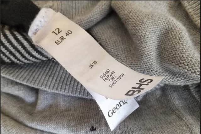 The bank manager noticed the label in her Â£17.50 top was thicker than usual and saw the BHS label was just glued on top of an Asda one