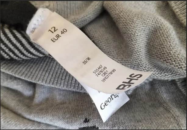 The bank manager noticed the label in her Â£17.50 top was thicker than usual and saw the BHS label was just glued on top of an Asda one
