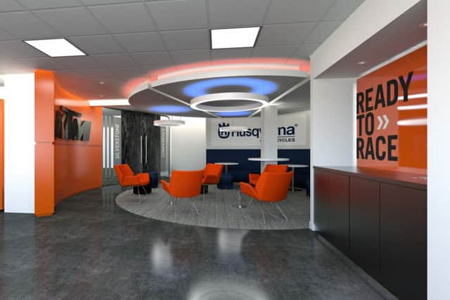 Artists' impressions of KTM's new headquarters at Silverstone.